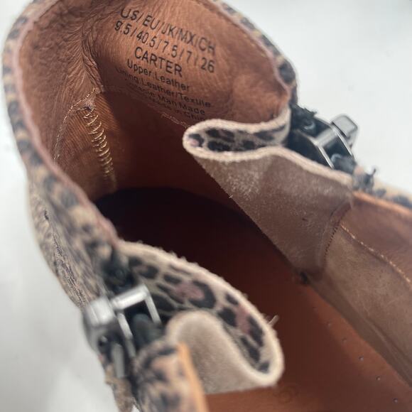 NEW GENTLE SOULS Shoes Size 9.5 Carter Animal Print Zipper Leopard Leather HiTop - Picture 6 of 16